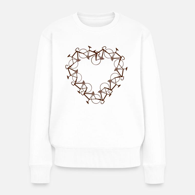 racing-bicycle_heart - Frauen Premium Bio Pullover - Weiß