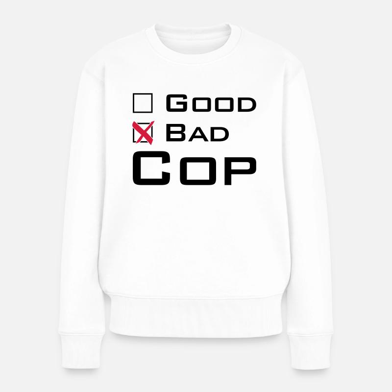 Bad Cop - Frauen Premium Bio Pullover - Weiß