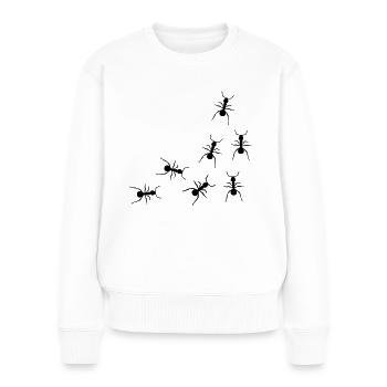 Ameisen - Frauen Premium Bio Pullover - Weiß - Vorne - Julia (174cm)
