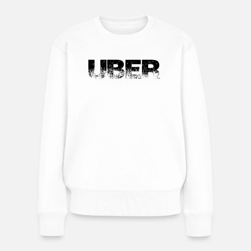 Über Uber Wort Spruch Wörter Worte - Frauen Premium Bio Pullover - Weiß