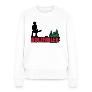 holzfäller - Frauen Premium Bio Pullover - Weiß - Vorne - Julia (174cm)