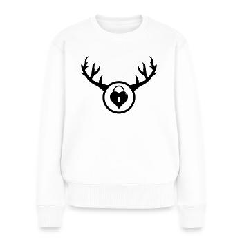 Cocu - Le cadeau d'anniversaire de l'homme à cornes - Pull Premium bio Femme - blanc - Devant - Julia (174cm)