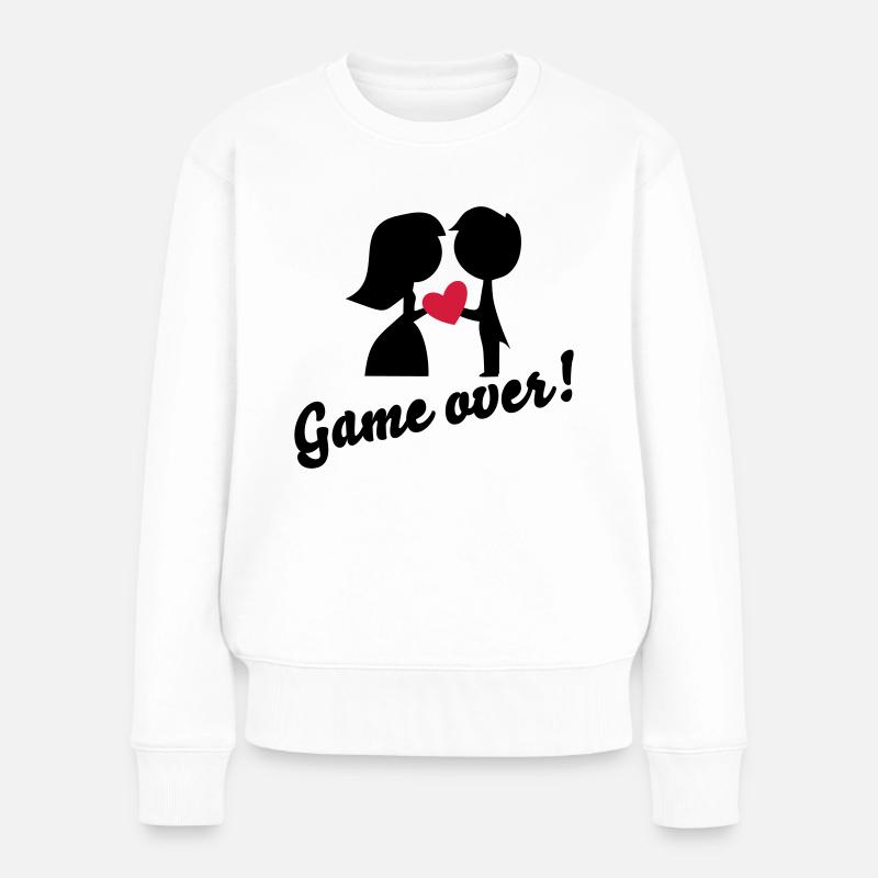 hochzeit - Frauen Premium Bio Pullover - Weiß