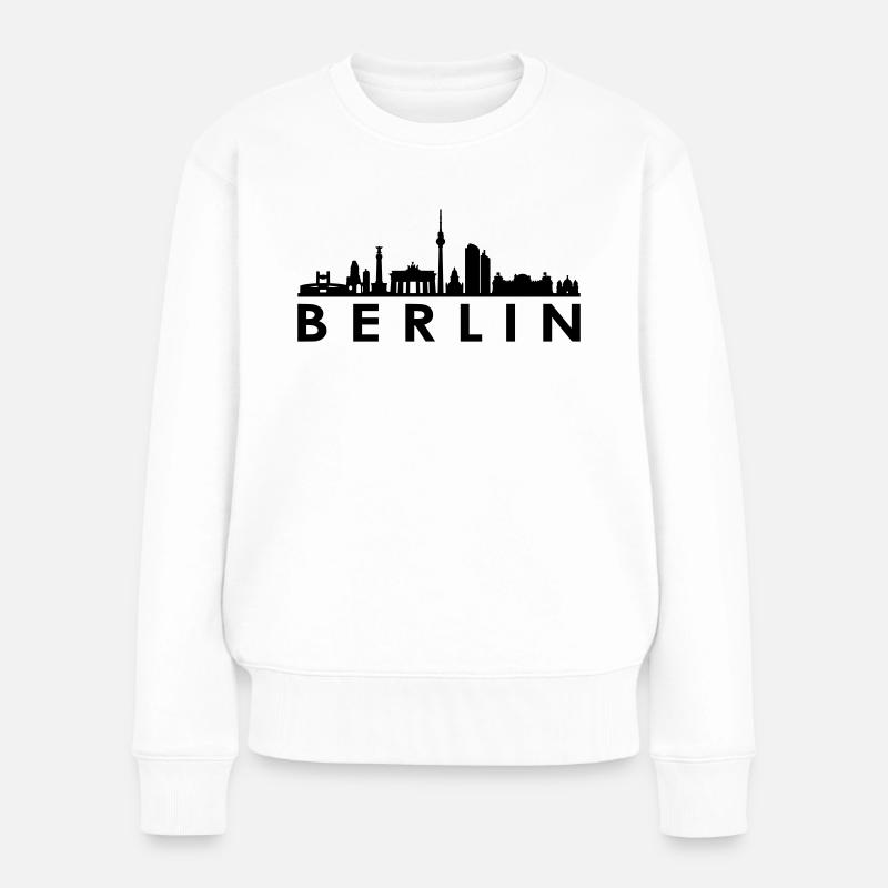 Skyline - Berlin - Frauen Premium Bio Pullover - Weiß