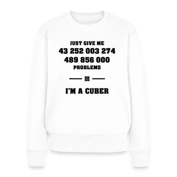Combinaisons Magic Cube Speedcuber Cuber Cubing - Pull Premium bio Femme - blanc - Devant - Julia (174cm)