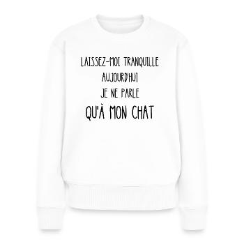 laissez-moi tranquille - Pull Premium bio Femme - blanc - Devant - Julia (174cm)