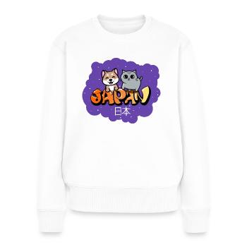 Mimi, die Tierverrückte - Frauen Premium Bio Pullover - Weiß - Vorne - Julia (174cm)