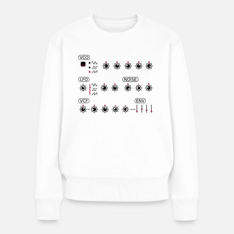 Potentiomètres de synthétiseur LFO VCO VCF Noise EPS Control - Pull Premium bio Femme - blanc