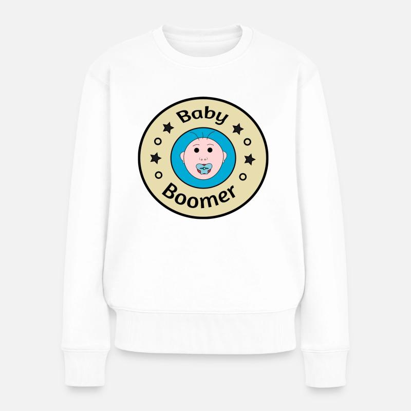 Baby Boomer - Frauen Premium Bio Pullover - Weiß