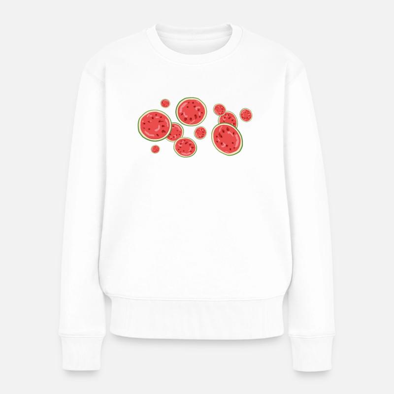 Der Duft der Wassermelone - Frauen Premium Bio Pullover - Weiß