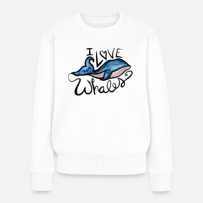 J’adore les baleines - Pull Premium bio Femme - blanc