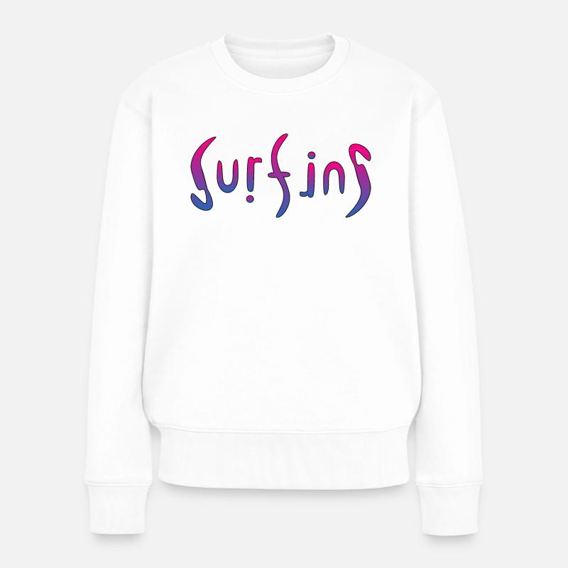 Surfing - Frauen Premium Bio Pullover - Weiß