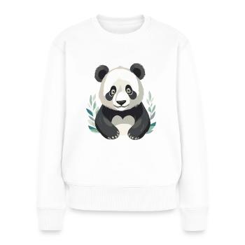 Panda triste - Pull Premium bio Femme - blanc - Devant - Julia (174cm)