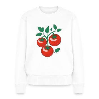 Tomaten - Frauen Premium Bio Pullover - Weiß - Vorne - Julia (174cm)