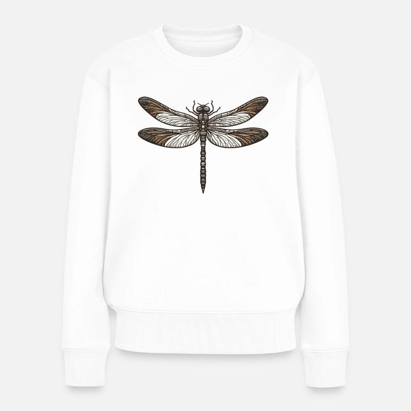Libelle - Frauen Premium Bio Pullover - Weiß