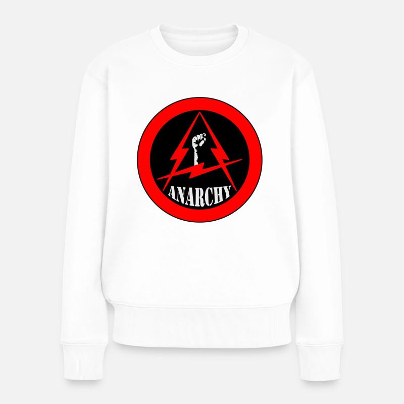 rote Anarchie - Frauen Premium Bio Pullover - Weiß