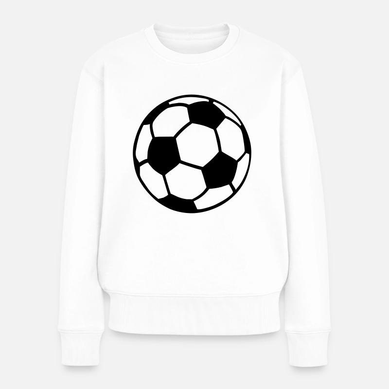 Fußball - Frauen Premium Bio Pullover - Weiß