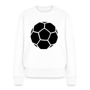 FUßBALL - Frauen Premium Bio Pullover - Weiß - Vorne - Julia (174cm)