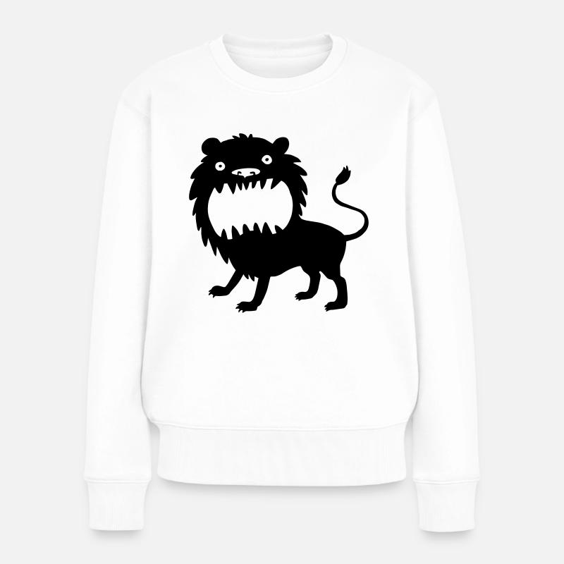Löwe - Frauen Premium Bio Pullover - Weiß