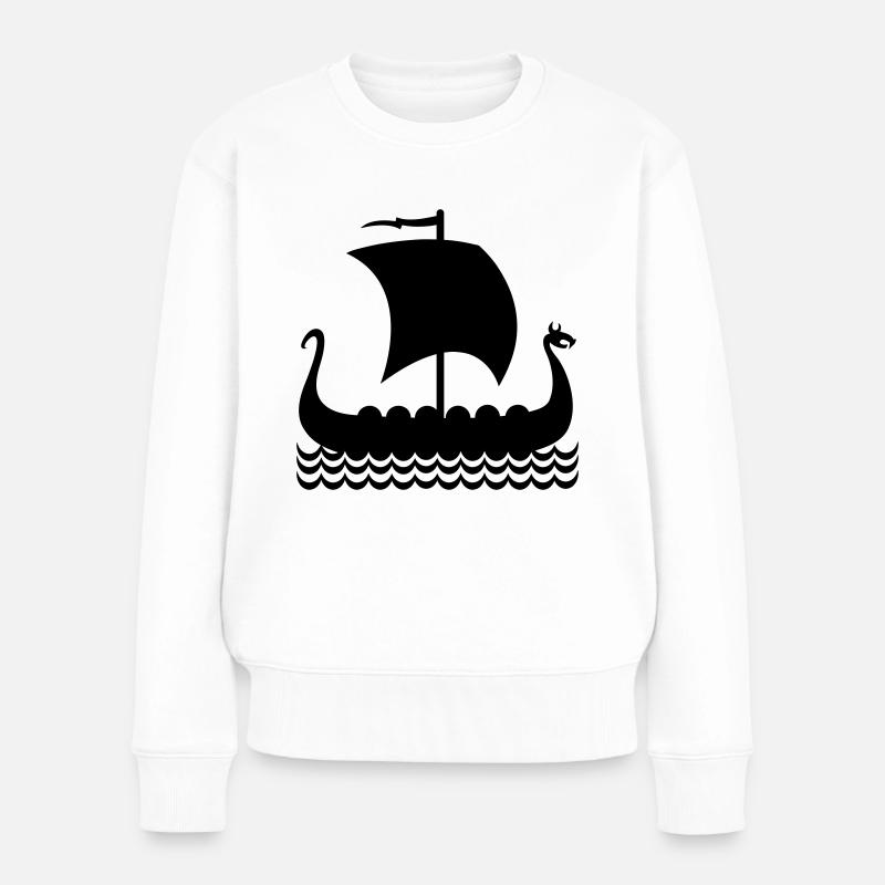 Drachenboot - Frauen Premium Bio Pullover - Weiß