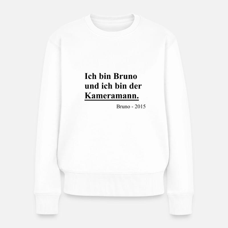 Bruno der Kameramann - Frauen Premium Bio Pullover - Weiß