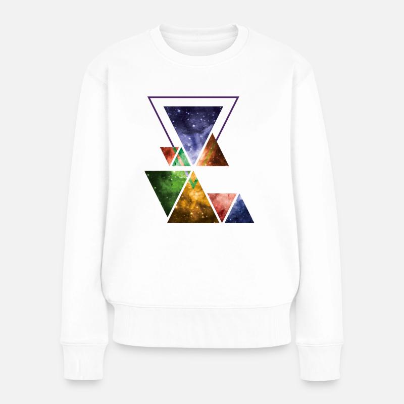 Art Triangle Galaxy - Frauen Premium Bio Pullover - Weiß