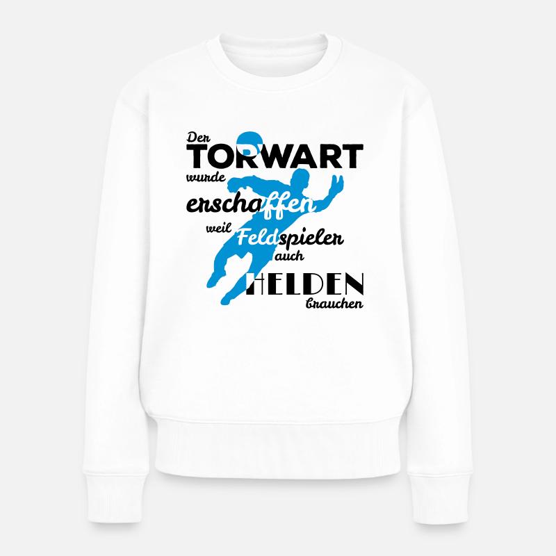 Torwart Held Quadrat 2f - Frauen Premium Bio Pullover - Weiß
