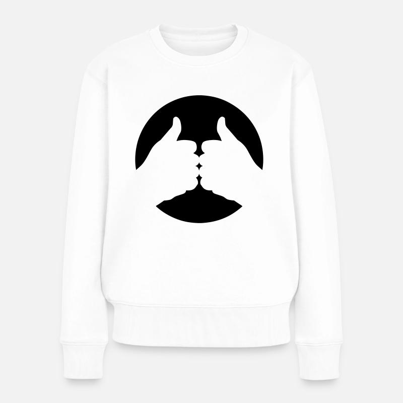 Daumen hoch - Frauen Premium Bio Pullover - Weiß