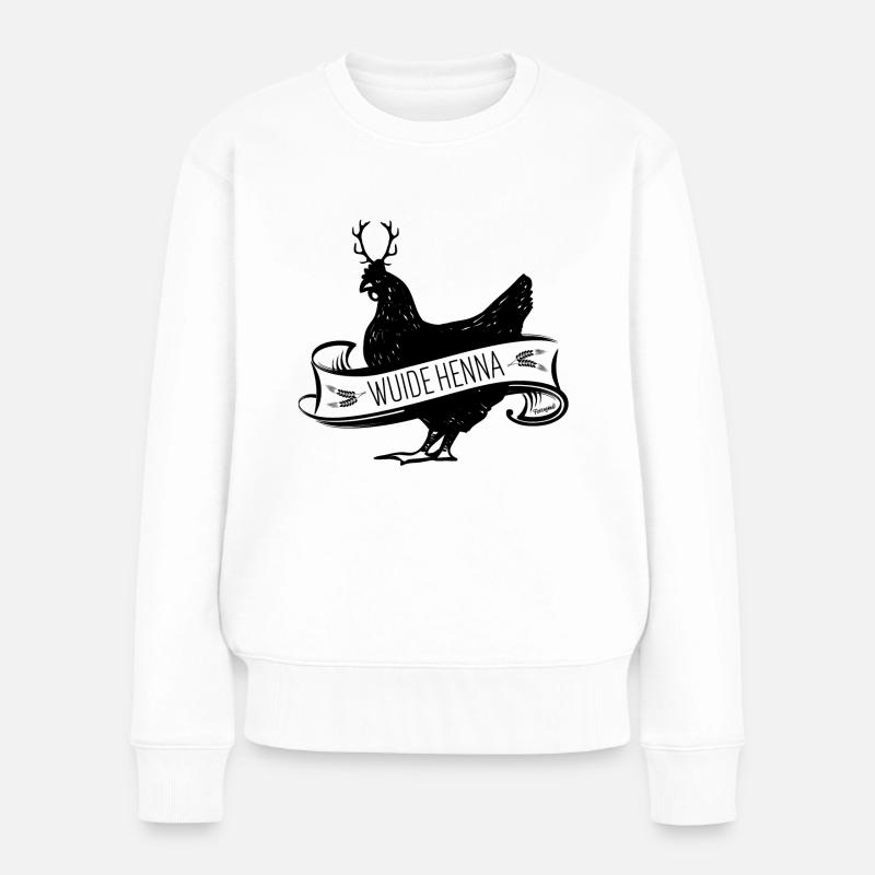 Wuide Henna - Frauen Premium Bio Pullover - Weiß