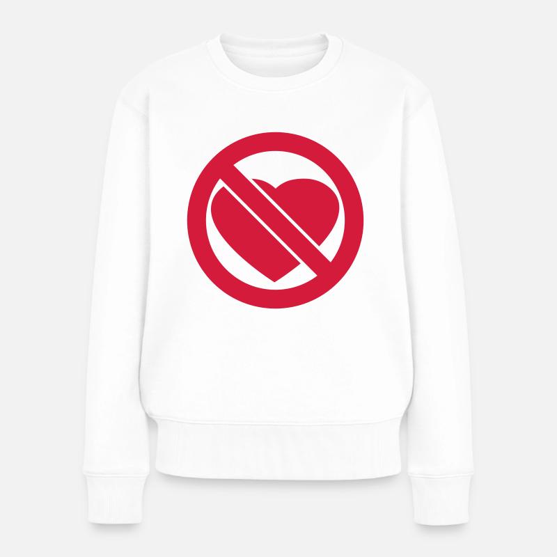 no_love_1c - Frauen Premium Bio Pullover - Weiß