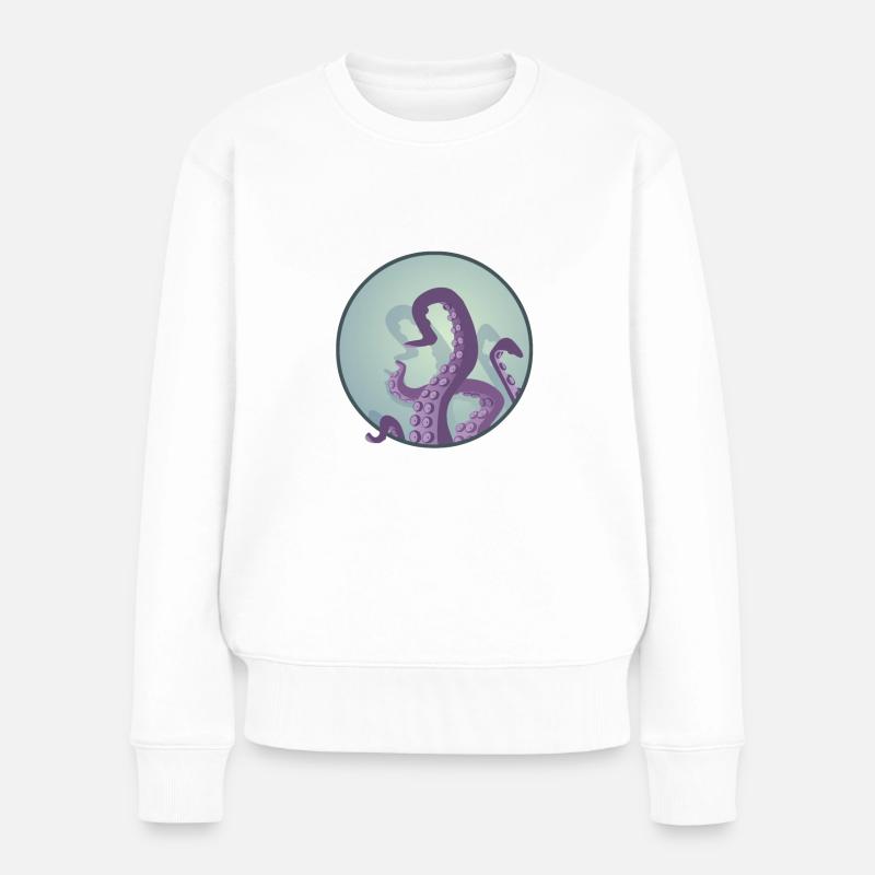 Kraken - Frauen Premium Bio Pullover - Weiß