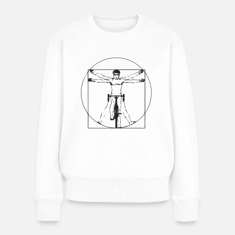 KUNST BIKER Fahrrad Geschenk - Frauen Premium Bio Pullover - Weiß