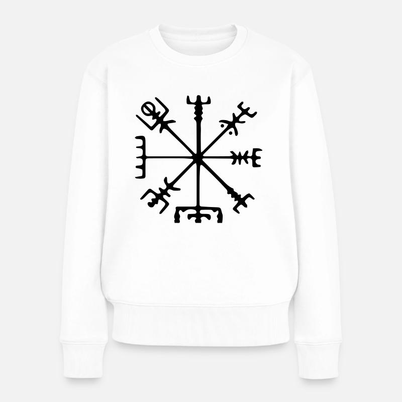 Viking compass - Frauen Premium Bio Pullover - Weiß