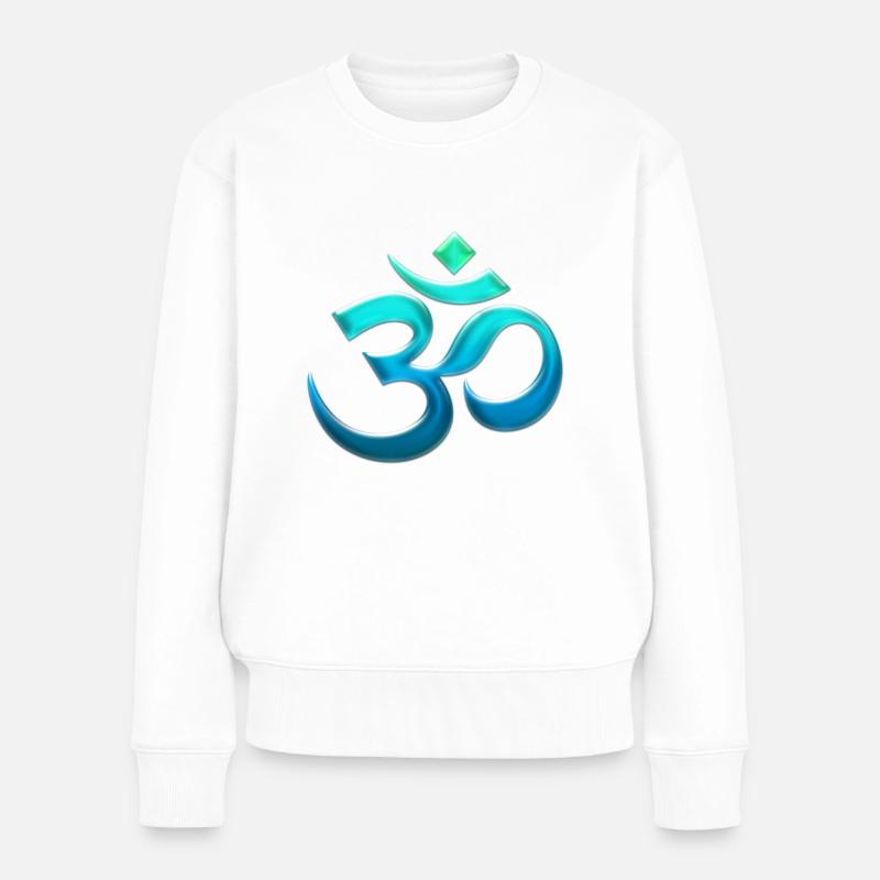 aum_om_atlantis_lagoon - Frauen Premium Bio Pullover - Weiß