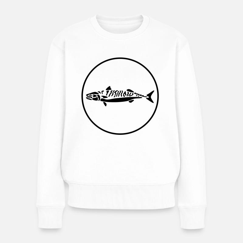 Makrele - Frauen Premium Bio Pullover - Weiß