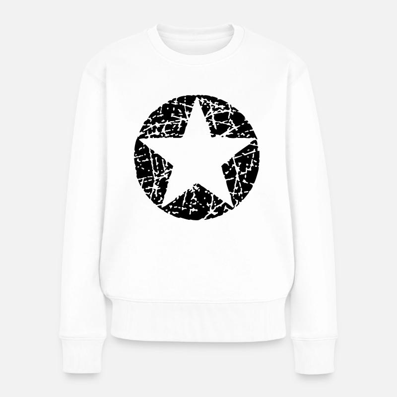 Vintage Star 2 - Frauen Premium Bio Pullover - Weiß