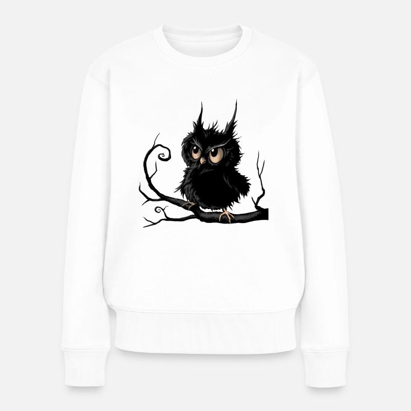 Kauziges Käuzchen - Frauen Premium Bio Pullover - Weiß