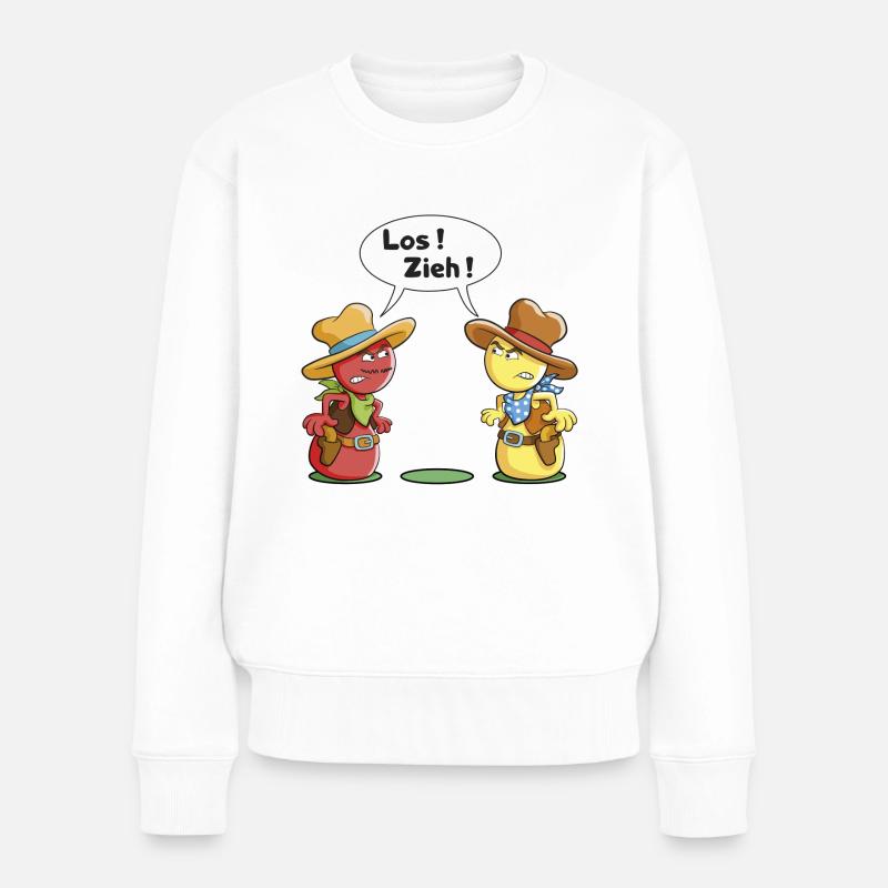 Pöppel Duell - Frauen Premium Bio Pullover - Weiß