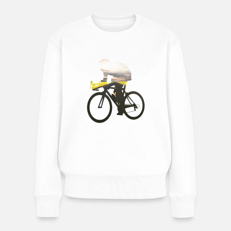 Cyclisme cyclistes sur route 01 - Pull Premium bio Femme - blanc