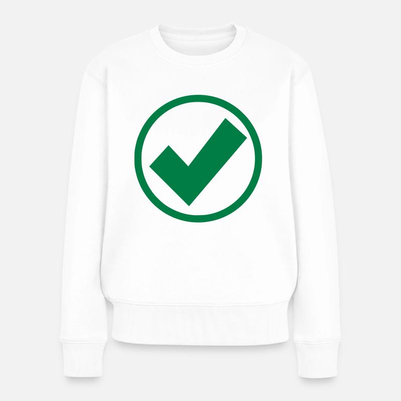 check - Frauen Premium Bio Pullover - Weiß