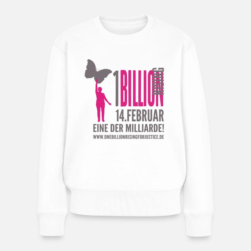 One Billion Rising "eine der Milliarde" - Frauen Premium Bio Pullover - Weiß