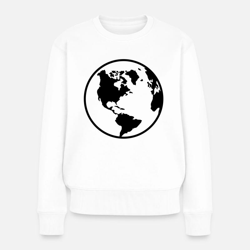 Welt - Frauen Premium Bio Pullover - Weiß