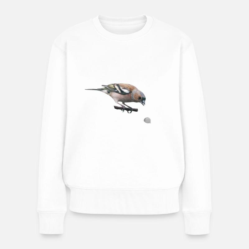 Buchfink - Frauen Premium Bio Pullover - Weiß