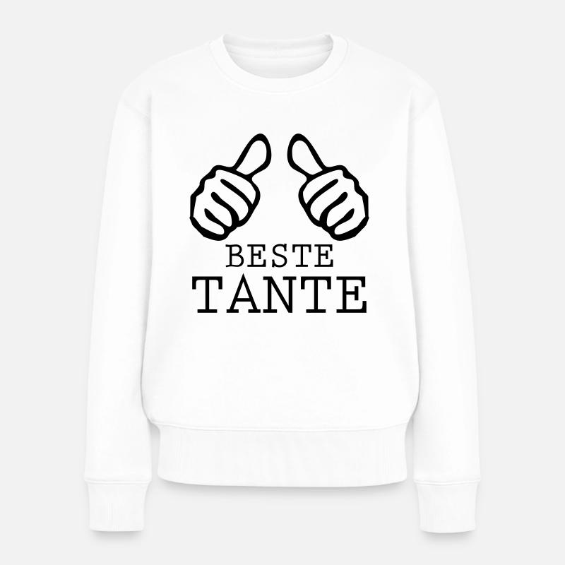 beste tante - Frauen Premium Bio Pullover - Weiß