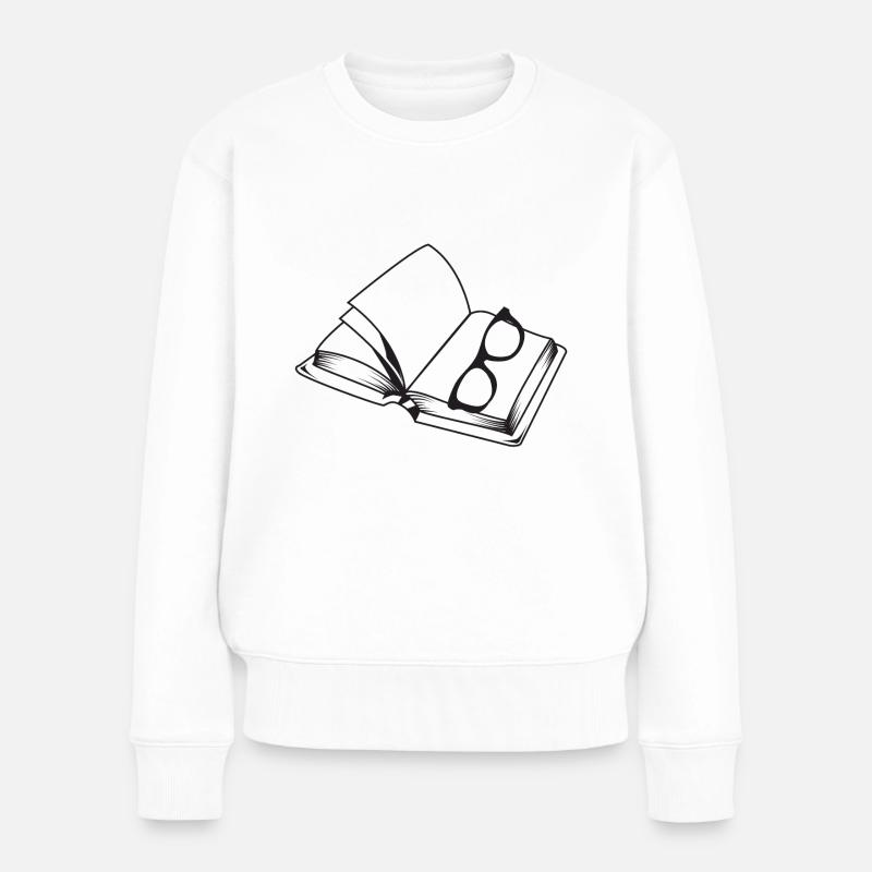 Livre de lunettes - Pull Premium bio Femme - blanc