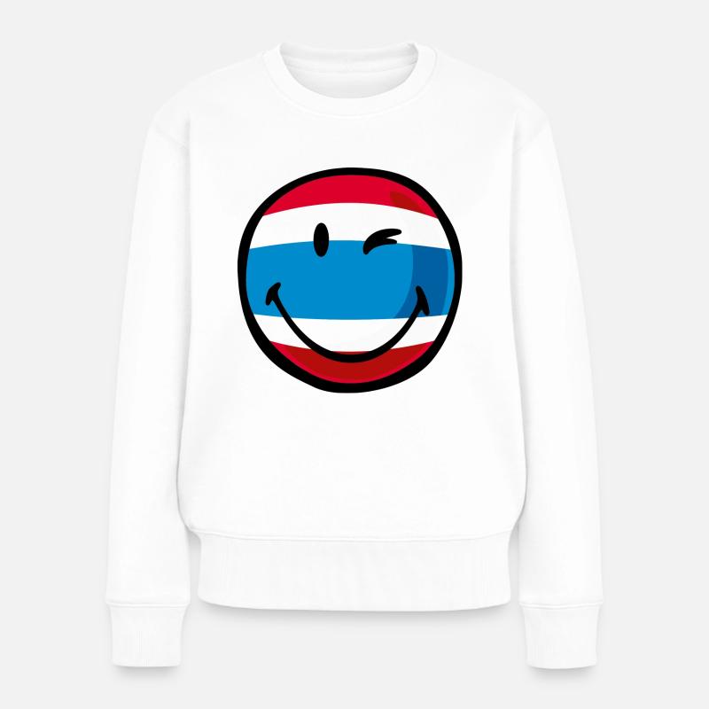 Smiley Thailand - Frauen Premium Bio Pullover - Weiß