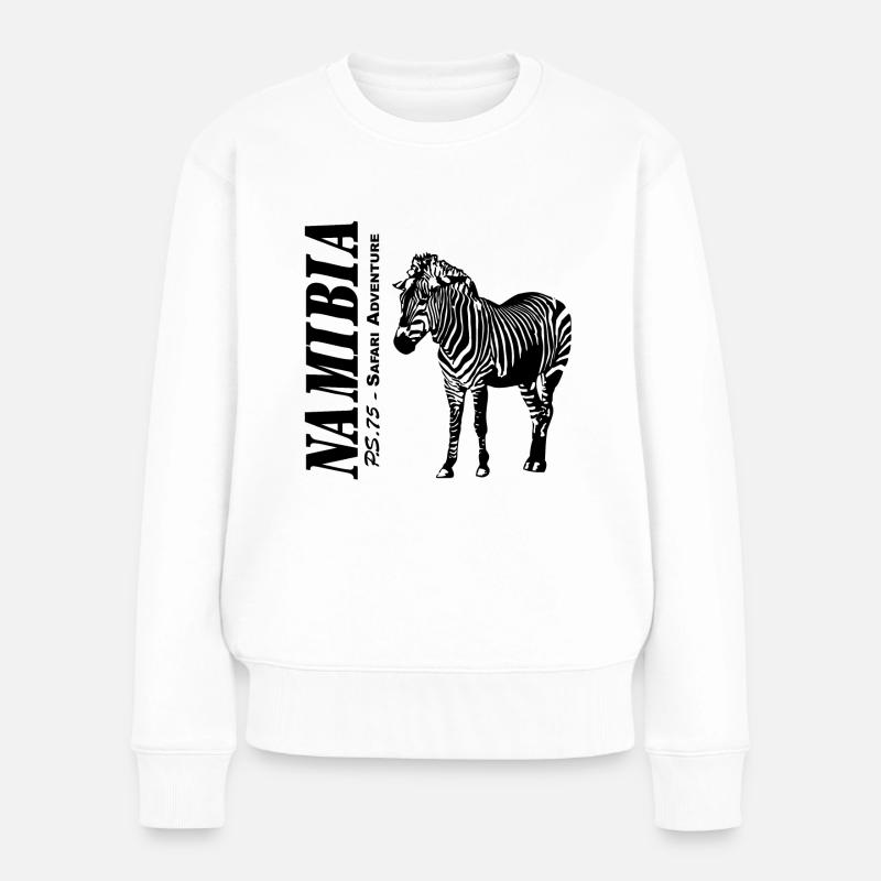 Namibia - Zebra - Frauen Premium Bio Pullover - Weiß
