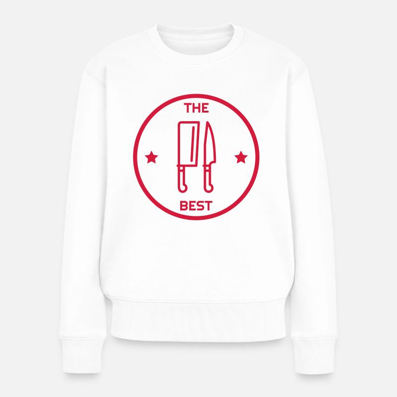 boucher / boucherie / charcutier / viande - Pull Premium bio Femme - blanc