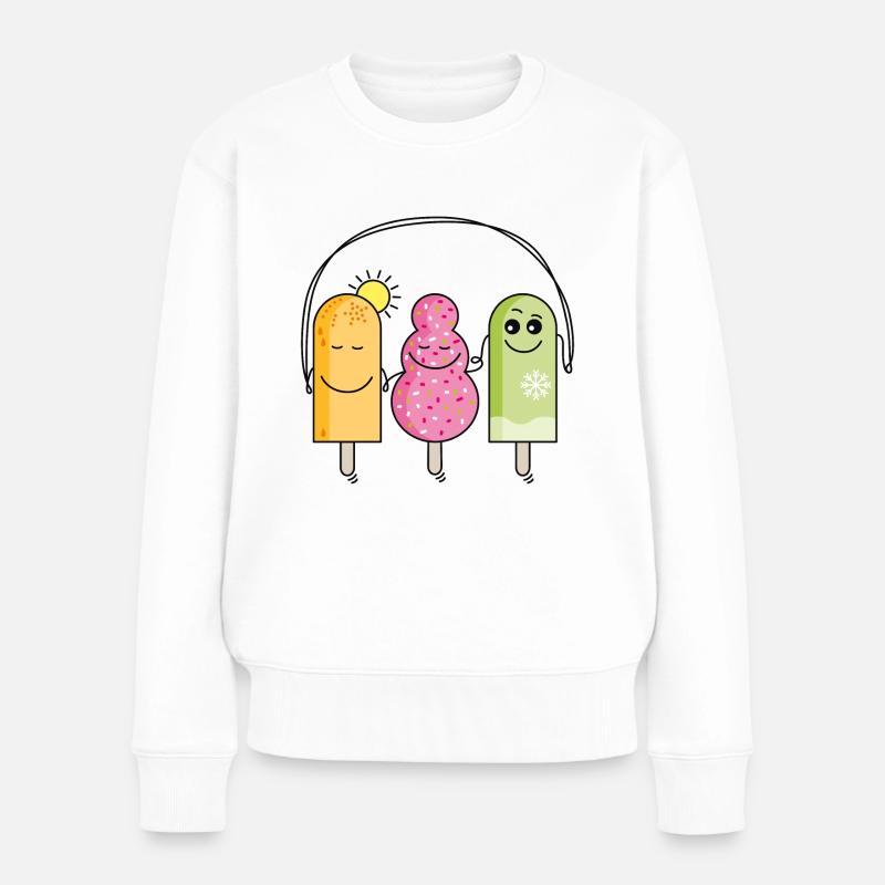 Eis - Frauen Premium Bio Pullover - Weiß