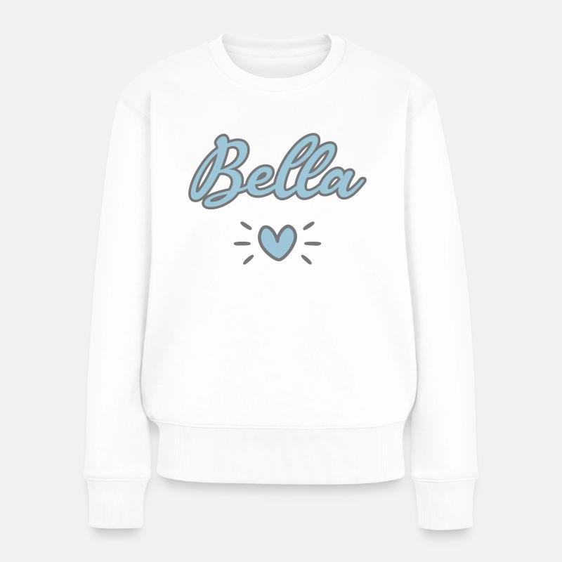Bella Isabella Name Vorname mit Herz - Frauen Premium Bio Pullover - Weiß